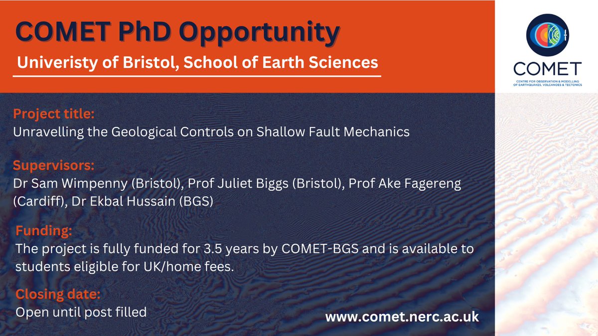 UK COMET (@nerc_comet) on Twitter photo PhD Opportunity at Bristol: PhD Opportunity at Bristol: