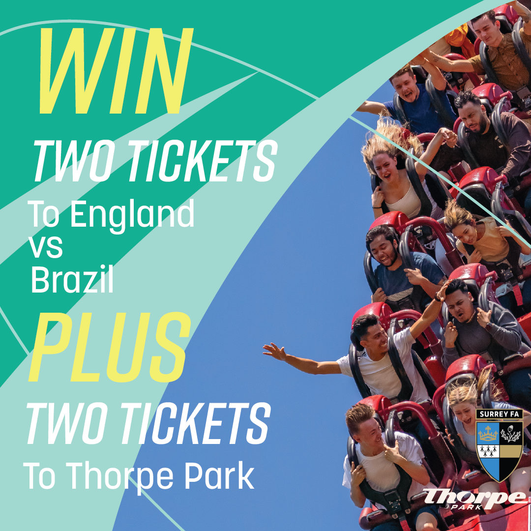 (1/3) #Win this #InternationalDayOfHappiness! Are you ready for the best #weekend ever?! Our friends at @surreyfa have given us 2 tickets to this Saturday's England vs Brazil #football match at @wembleystadium⚽We’ve also got 2 #ThorpePark #ThemePark tickets up for grabs too🤩