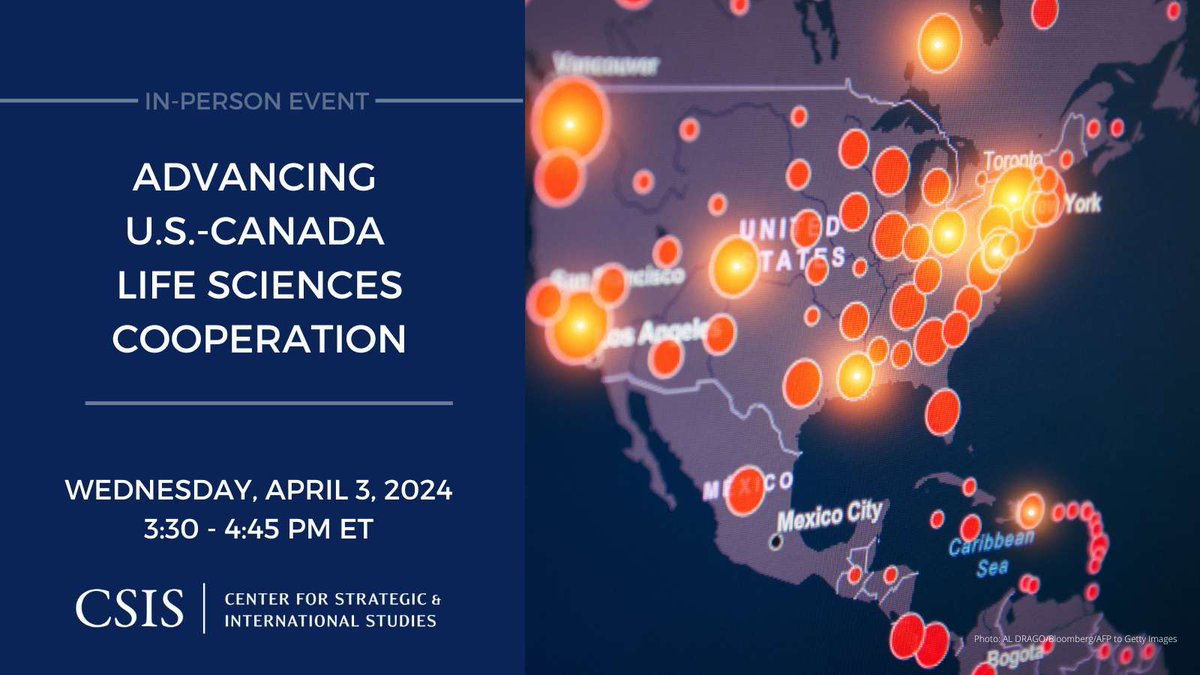 How can the U.S. and Canada cooperate to enhance readiness for future pandemics and health crises, while also creating jobs and stimulating economic growth? Join @CSISAmericas & @CSISHealth for an in-person discussion followed by a cocktail reception. csis.org/events/advanci…