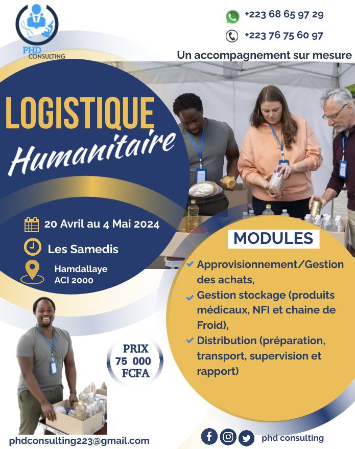 phdmali's tweet photo. Formation logistique Humanitaire proposée par @phdmali https://t.co/mmYic48cGa