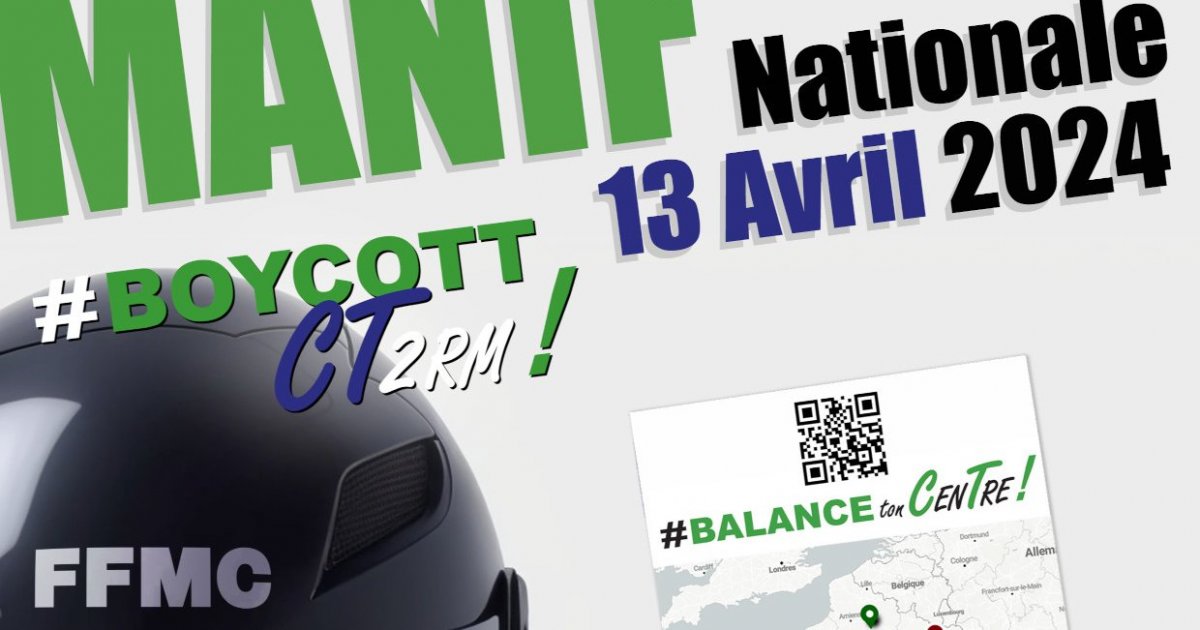 Manifestations de la FFMC contre le contrôle technique le 13 avril 2024 dlvr.it/T4MHK2