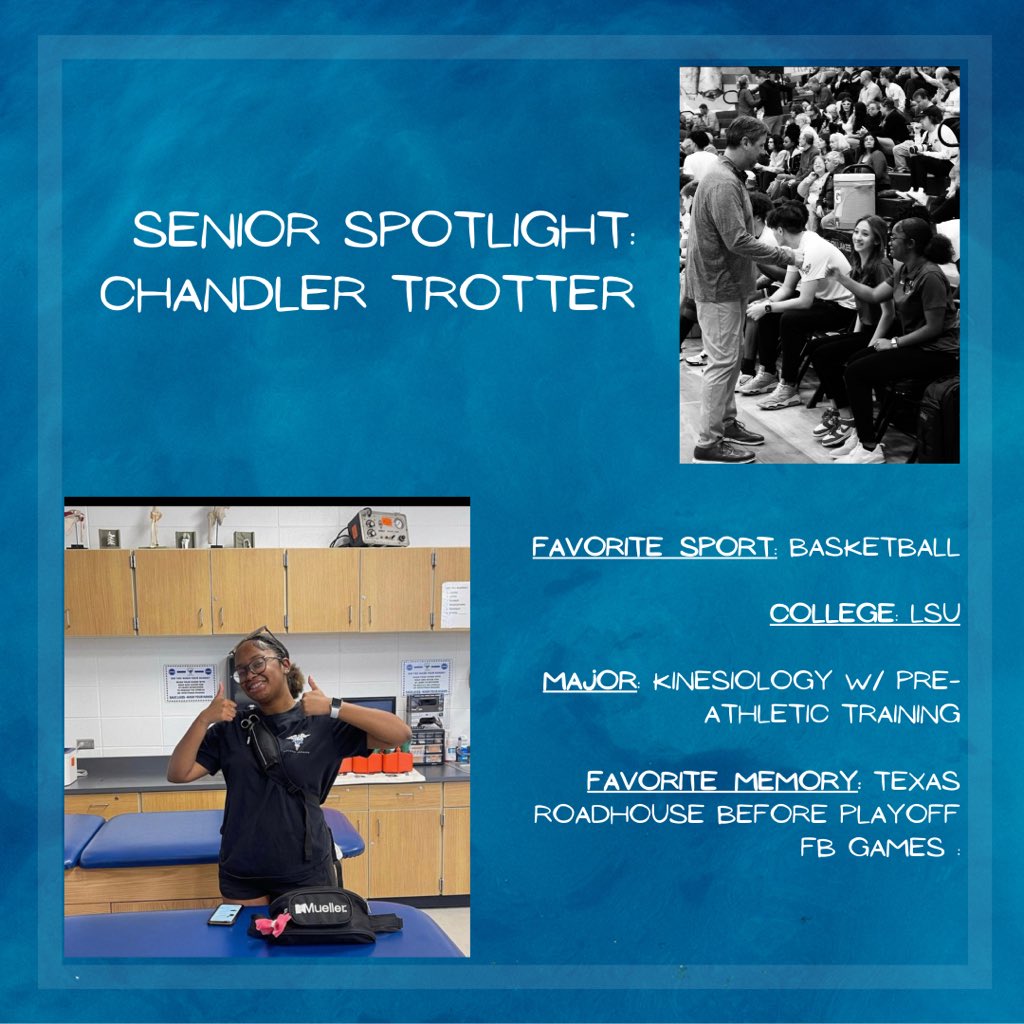 Senior spotlight! Today we celebrate Chandler for all of her hard work/dedication to the program. You deserve all of the dreams you work towards. We love you Chandler!!