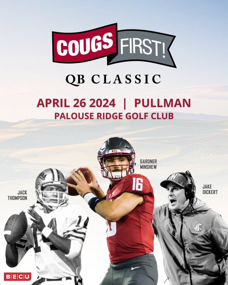 📢 BIG NEWS! That's right - Minshew is coming BACK HOME to the Palouse for the 4th Annual CougsFirst! QB Classic golf tournament 👀 ⛳ We're down to our last few team spots! If you want to play in this tournament, REGISTER NOW before it sells out 👉 bit.ly/3Tvs3te