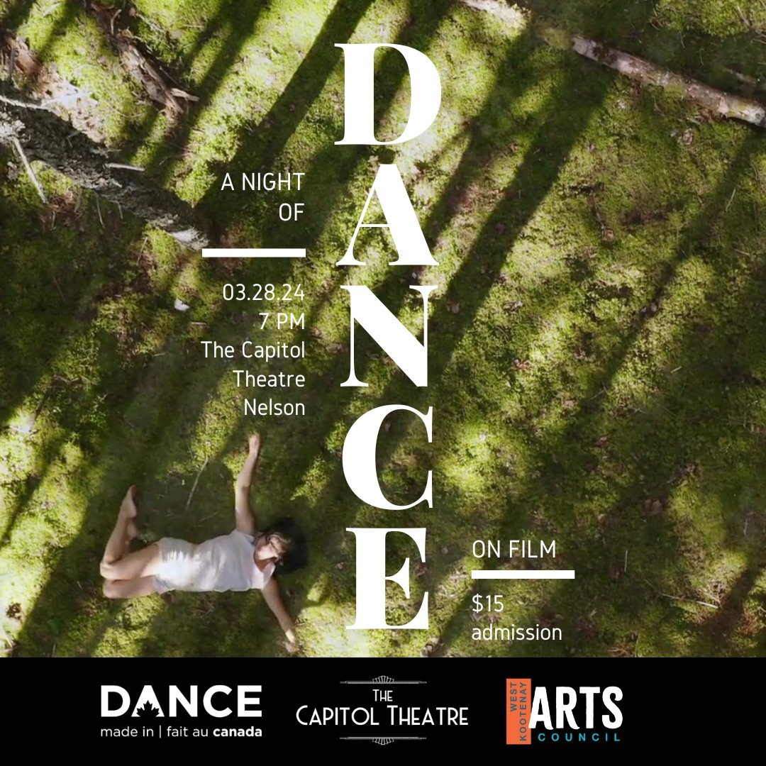 dance: made in canada / fait au canada (@dmicfac) on Twitter photo Join the West Kootenay Regional Arts Council, Castlegar Arts Council, Capitol Theatre and <a href="/dmicfac/">dance: made in canada / fait au canada</a> for 2 special evenings of dance on film!
π wkartscouncil.com/join-us-for-anβ¦
π Castlegar, Castle Theatre
ποΈ 7 p.m., March 27
π Nelson, Capitol Theatre
ποΈ 7 p.m., March 28 Join the West Kootenay Regional Arts Council, Castlegar Arts Council, Capitol Theatre and <a href="/dmicfac/">dance: made in canada / fait au canada</a> for 2 special evenings of dance on film!
π wkartscouncil.com/join-us-for-anβ¦
π Castlegar, Castle Theatre
ποΈ 7 p.m., March 27
π Nelson, Capitol Theatre
ποΈ 7 p.m., March 28