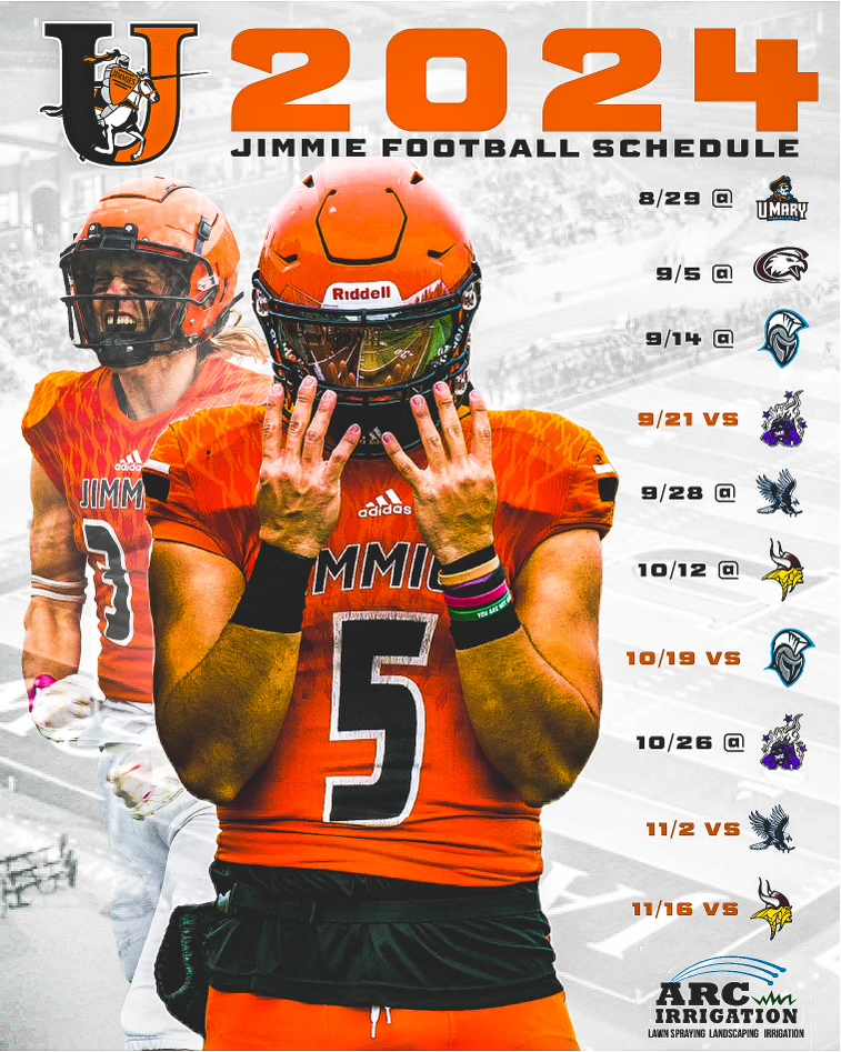 HERE. WE. GO. The 2024 season for Jimmie Football is out so start making plans for Saturdays Jimmie fans‼️ #JimmiePride x #ChopAndCarry