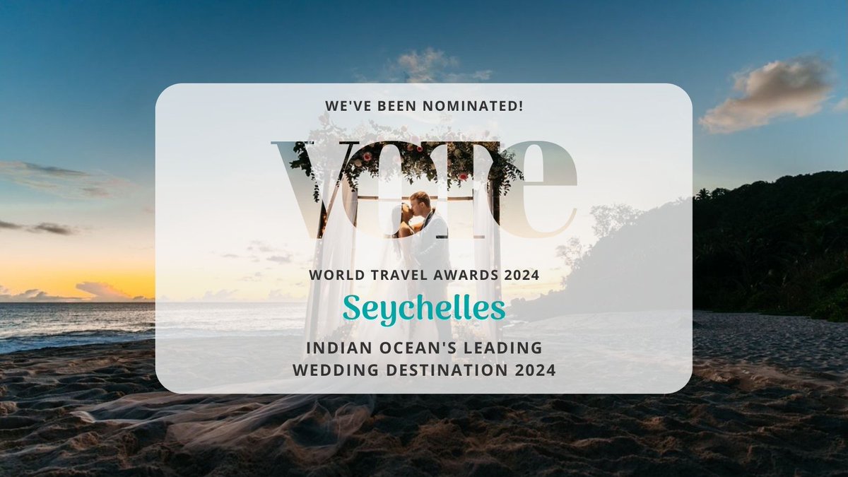 Only 10 days left to vote for #Seychelles as the Indian Ocean's Leading #WeddingDestination for 2024 🥰 Who else agrees? If you're one of us, click the link below to show some 🫰💕 worldtravelawards.com/vote #seychellesislands #experienceseychelles @WTravelAwards