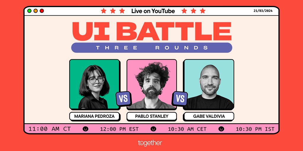 Tomorrow witness a live #DesignChallenge like no other! @gabrielvaldivia , @pablostanley , & @marianpedroza  will face off in a creative showdown - and YOU decide the winner! 🏆 

🗓️ Thursday, March 21st
Join us here: linkedin.com/events/7176268…