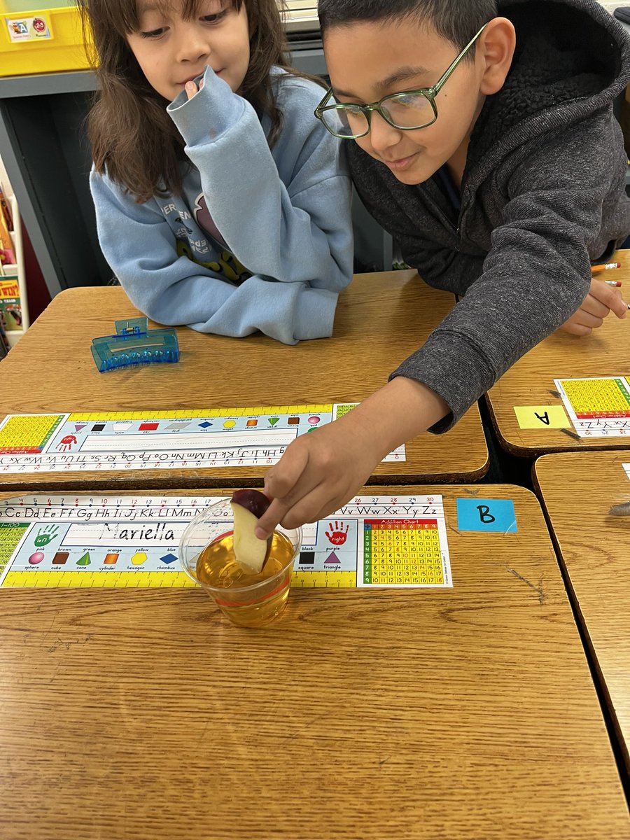 RufinoMendozaES's tweet image. 🍏 Our second graders are conducting an exciting Apple Science experiment for our science fair project! 🧪🔬 They&apos;re exploring which liquid will prevent the apple from turning brown. Stay tuned for their discoveries! 🍎 #ScienceFair #AppleScience
@CortezLupe1 @katy_anne_myers