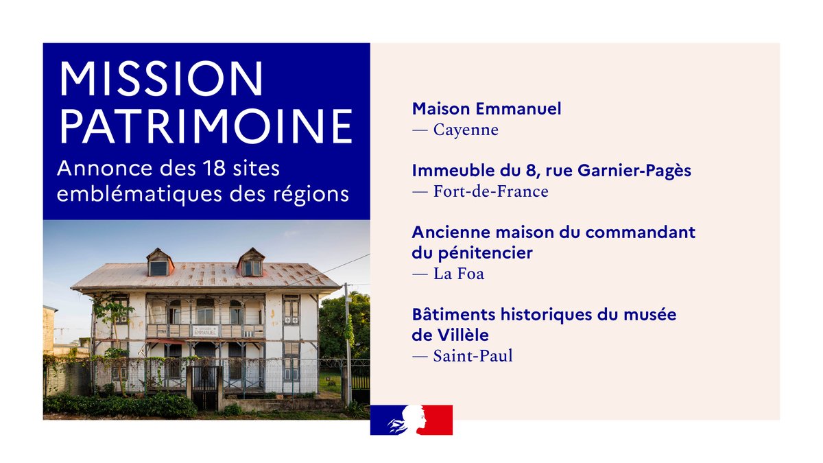 #DossierdePresse | Découvrez les 18 sites emblématiques du #Lotodupatrimoine 2024 porté par le ministère de la Culture avec @bernstephane et déployé par la @fond_patrimoine avec le soutien de la @FDJ 👉 culture.gouv.fr/Presse/Dossier…