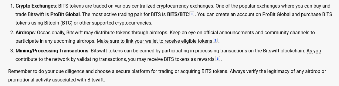 You can acquire $BITS by using a supported CEX or DEX, participating in an airdrop, or through processing transactions on the #blockchain. 🤖