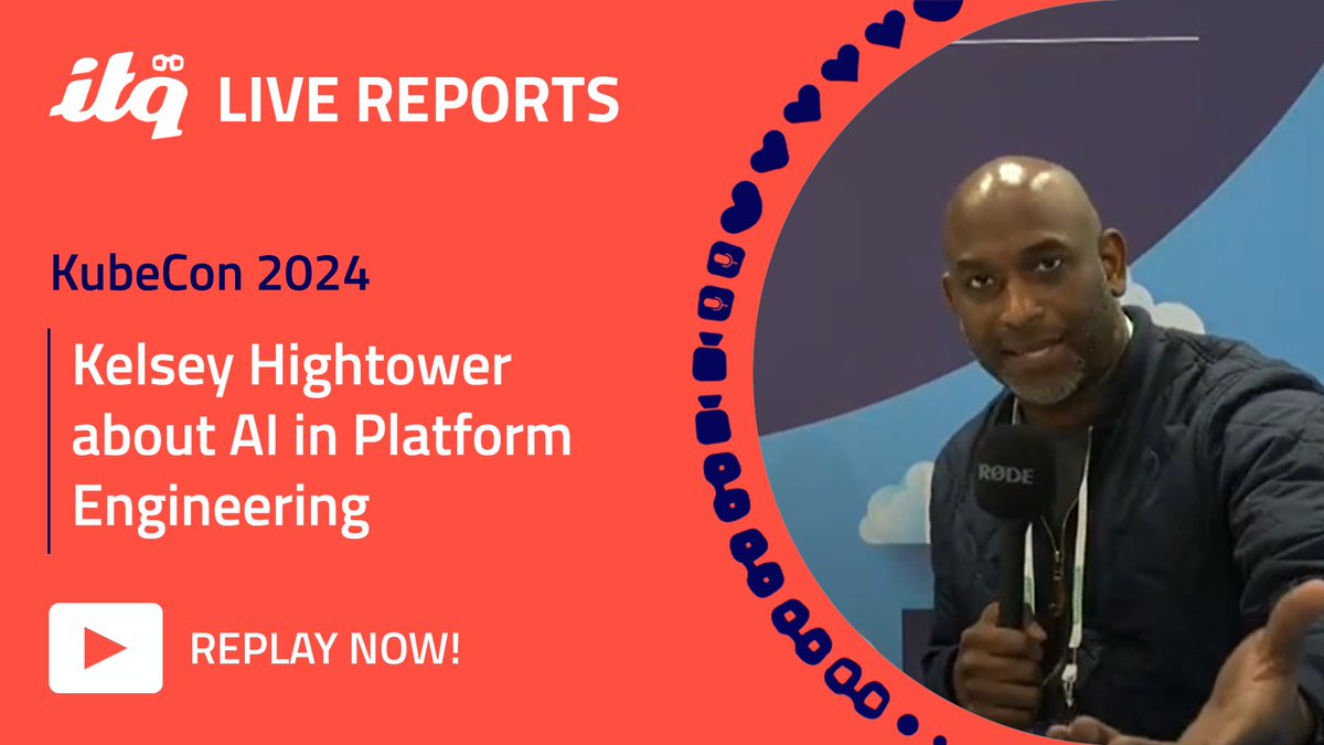 Another ITQ Live Report at #KubeCon 2024 for today! Watch this video with @michaelmeelis and @kelseyhightower. In this interview, Kelsey tells you more about the use of AI in Platform Engineering - youtube.com/watch?v=LF238R… #platformengineering #ai #LaVieEnCloudNative