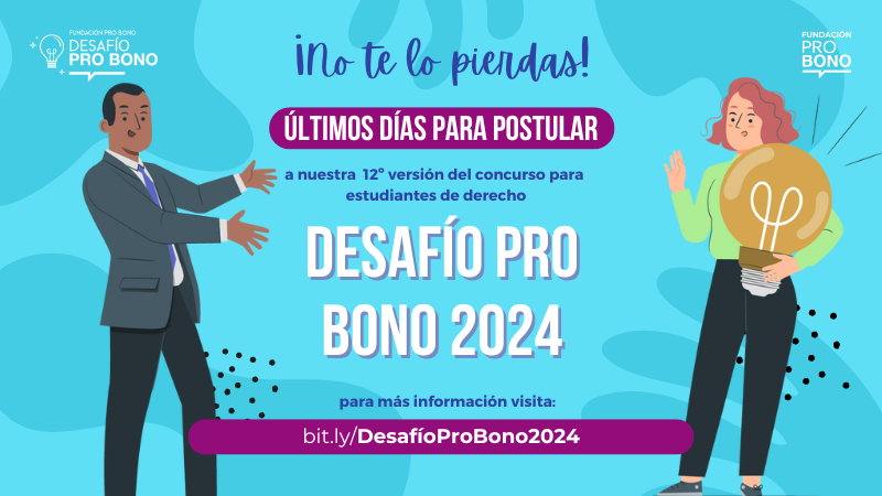 ProBonoChile's tweet photo. ⚠️¡Últimos días!

📌Recuerda que si eres estudiante de derecho, puedes postular hasta el 29 tu proyecto para el #DesafíoProBono.

🔗Toda la información está disponible en https://t.co/3Cv35jCCLU https://t.co/TVnjKXPS8L