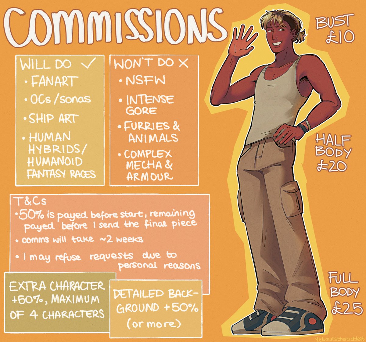 forgot to post that my comms are open again theres a link to a post with more details below