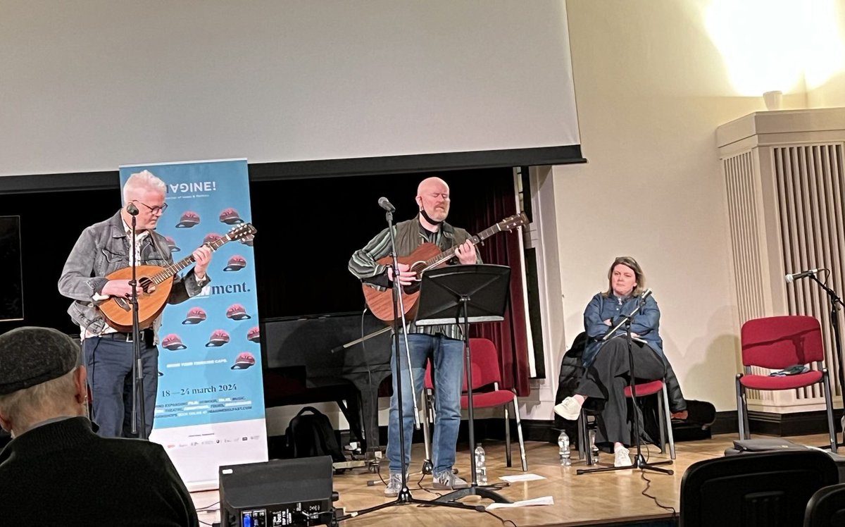 First event for me of <a href="/ImagineBelfast/">¡MAGINE!</a> 2024 at <a href="/QUBelfast/">Queen's University Belfast 🎓</a> ! Sharing reflections on When Music and Politics Collide with David Robb <a href="/qub_ael/">QUB AEL</a> , JobyFox and Charlotte Dryden <a href="/OhYeahCentre/">Oh Yeah Music Centre</a> #imaginebelfast