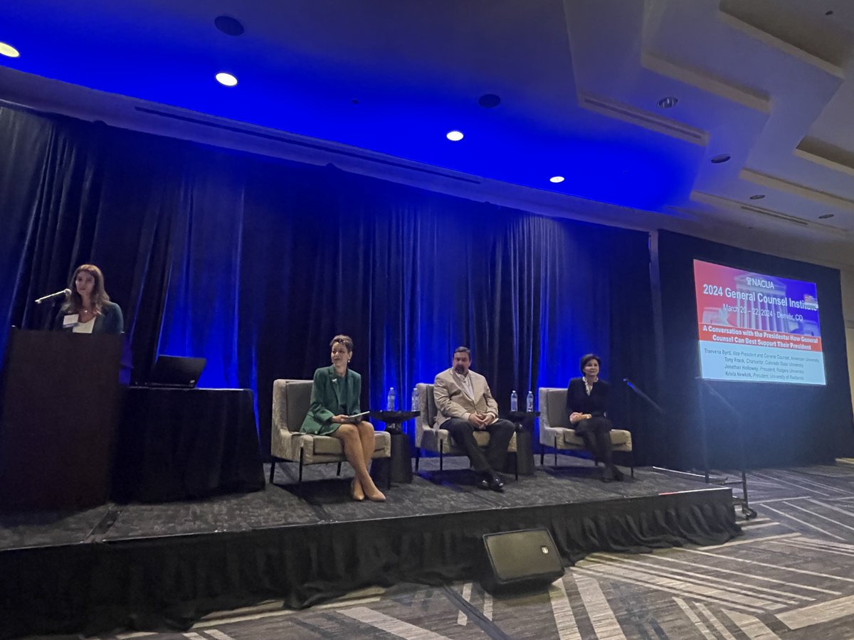 NACUA’s General Counsel Institute is off to an incredible start! Thank you to our opening plenary moderator and panelists for a fantastic session. #higheredlaw
