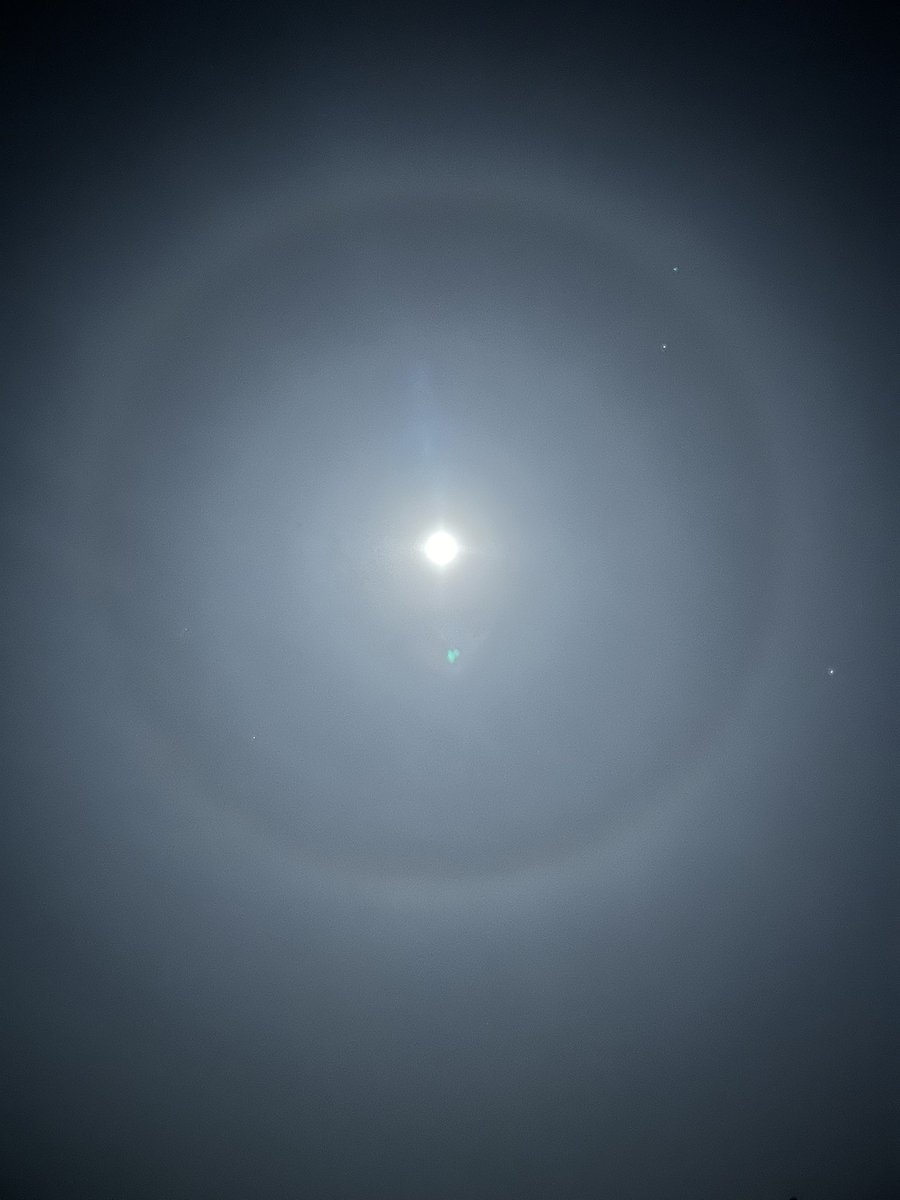 Beautiful halo round the moon tonight