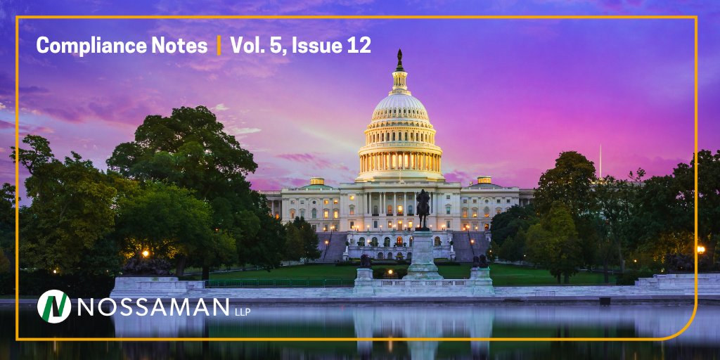 Nossaman's Government Relations & Regulation Group reports on the latest headlines involving #campaignfinance, #lobbying compliance, #government ethics and federal #legislation in this week's issue of #ComplianceNotes. noss.law/495xkwf