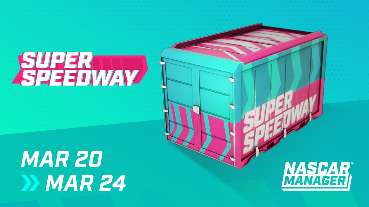 Calling all Crew Chiefs! The qualifying round in our latest event - Super Speedway, is now open for business! Enter now and compete for amazing in-game prizes, including crates, boosts and coins if you reach the final round. Let's Shake & Bake people! 😄 #nascarmanager #NASCAR