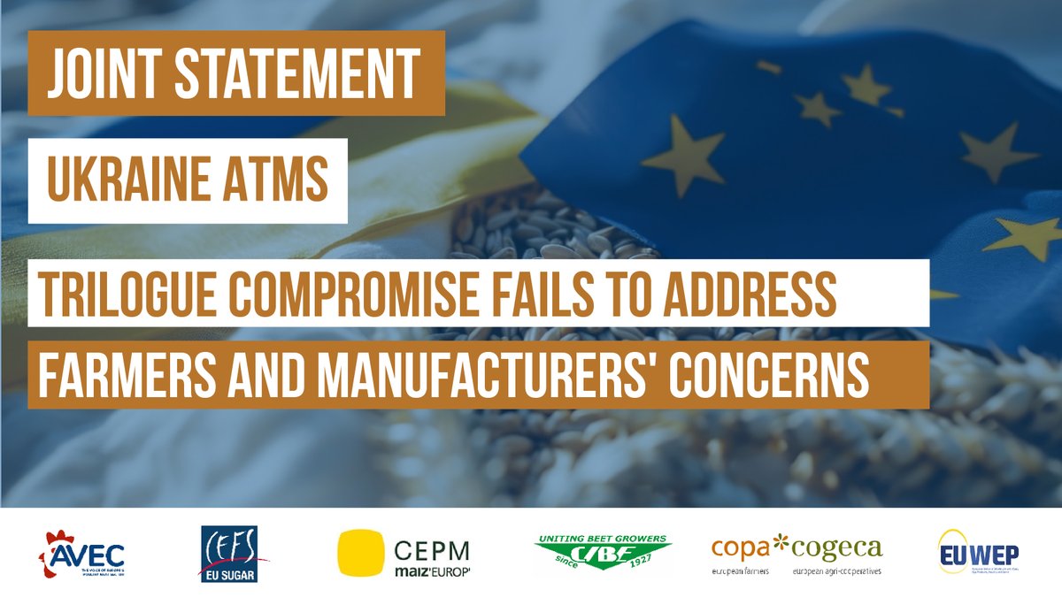 📄JOINT STATEMENT - Despite legitimate concerns and protests, 🇪🇺 decision makers negotiating in trilogue last night on the renewal of the Ukrainian ATMs have proceeded by ignoring the key concerns of our producers. In the negotiations, the key amendments of the @Europarl_EN vote…