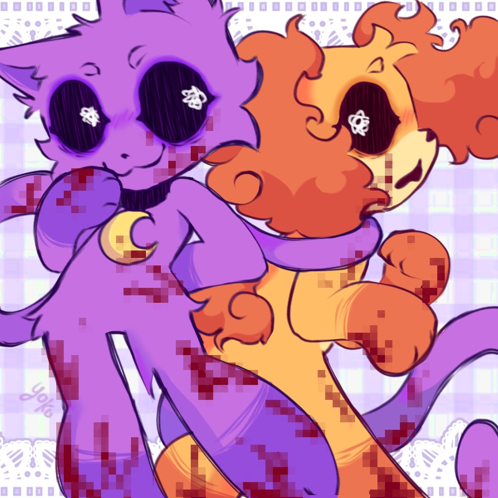 yokubochii's tweet image. Tablet died for now so finger drawings for u ☆ #PoppyPlaytime #PoppyPlaytime3 #dogday #catnap #PoppyPlaytimeChapter3fanart
