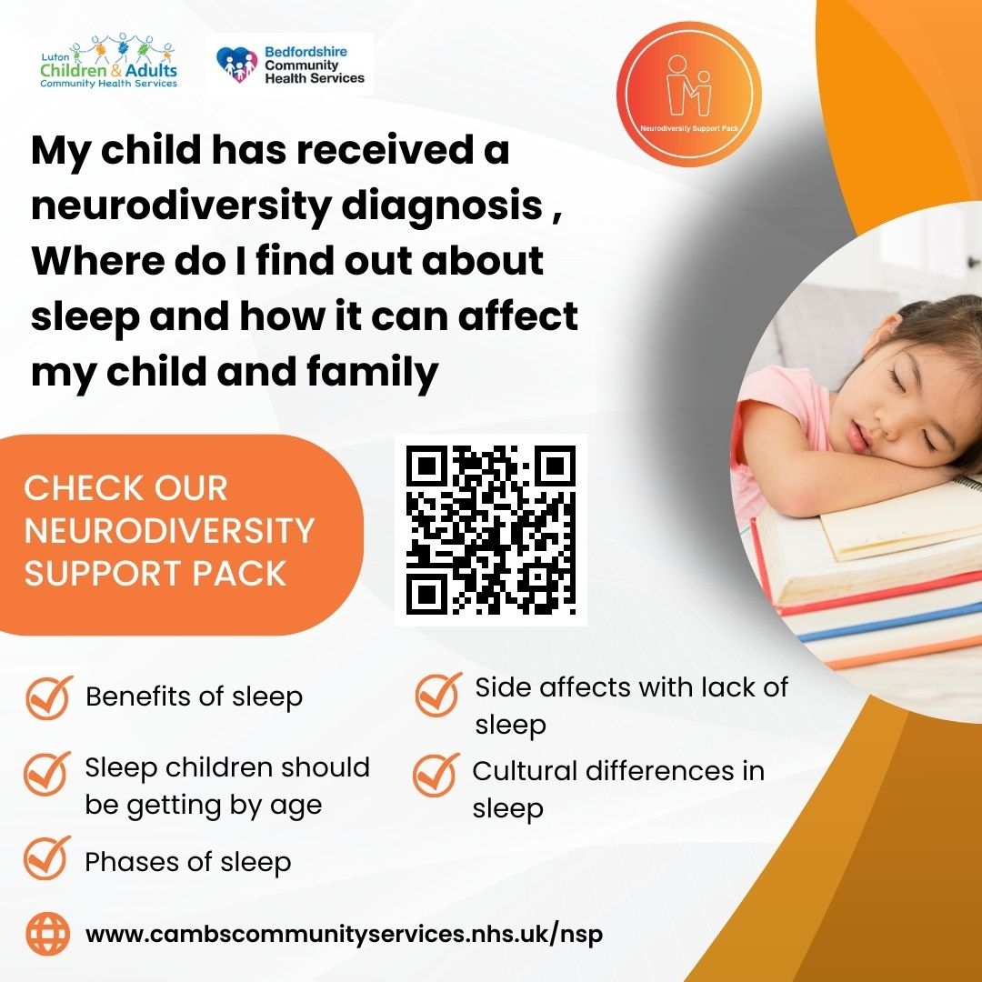 BedsCHS's tweet image. Ensuring our children get enough rest is so important. Our #neurodiversity support pack can help us understand how to best support them in getting the rest they need cambscommunityservices.nhs.uk/nsp #neurodiversitymatters #supportpack #sleepmatters