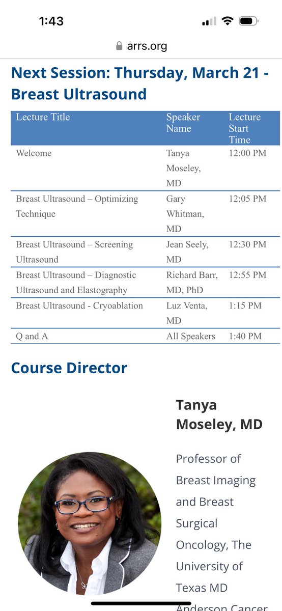 Looking forward to sharing important education about breast ultrasound @ARRS_Radiology @CanadaSBI @uOttawaRad @densebreastscdn arrs.org/ARRSLIVE/Educa…
