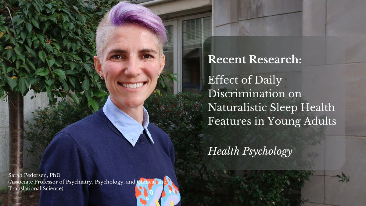 A recent study led by Sarah Pedersen, PhD, revealed that young adults may sleep worse after experiencing discrimination, particularly in terms of total sleep time. bit.ly/49YiE3h
