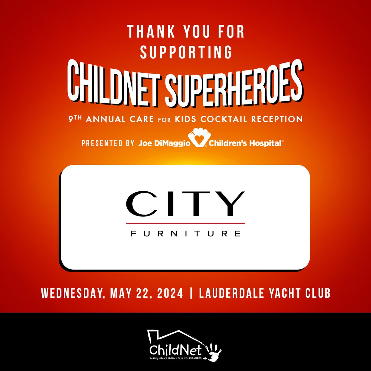 Thank you @CityFurniture for becoming a sponsor of the 9th Annual Care for Kids Cocktail Reception!