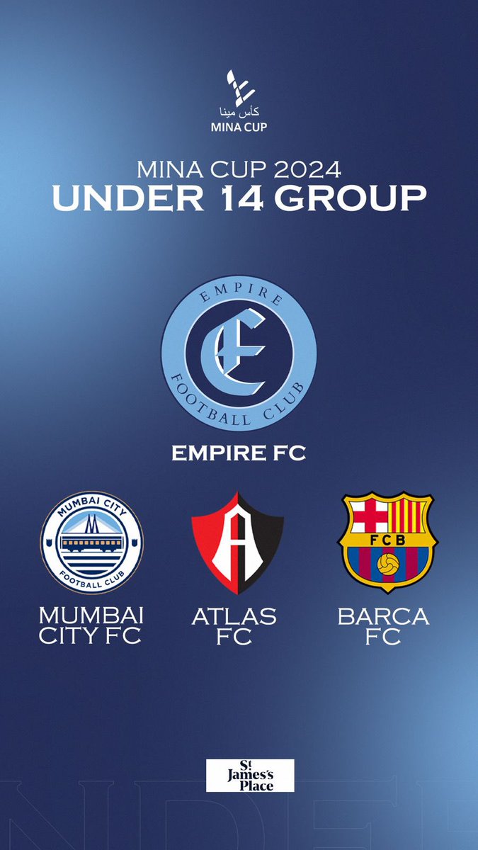 U12 - Central brooklyn,  @BarcaAcademyDUB, and @NorwichCityAcad 

U13 - Desert Falcons FC, @ChicagoFire and @NUFC 

U14 - @MumbaiCityFC , @AtlasFC and @BarcaAcademyDUB