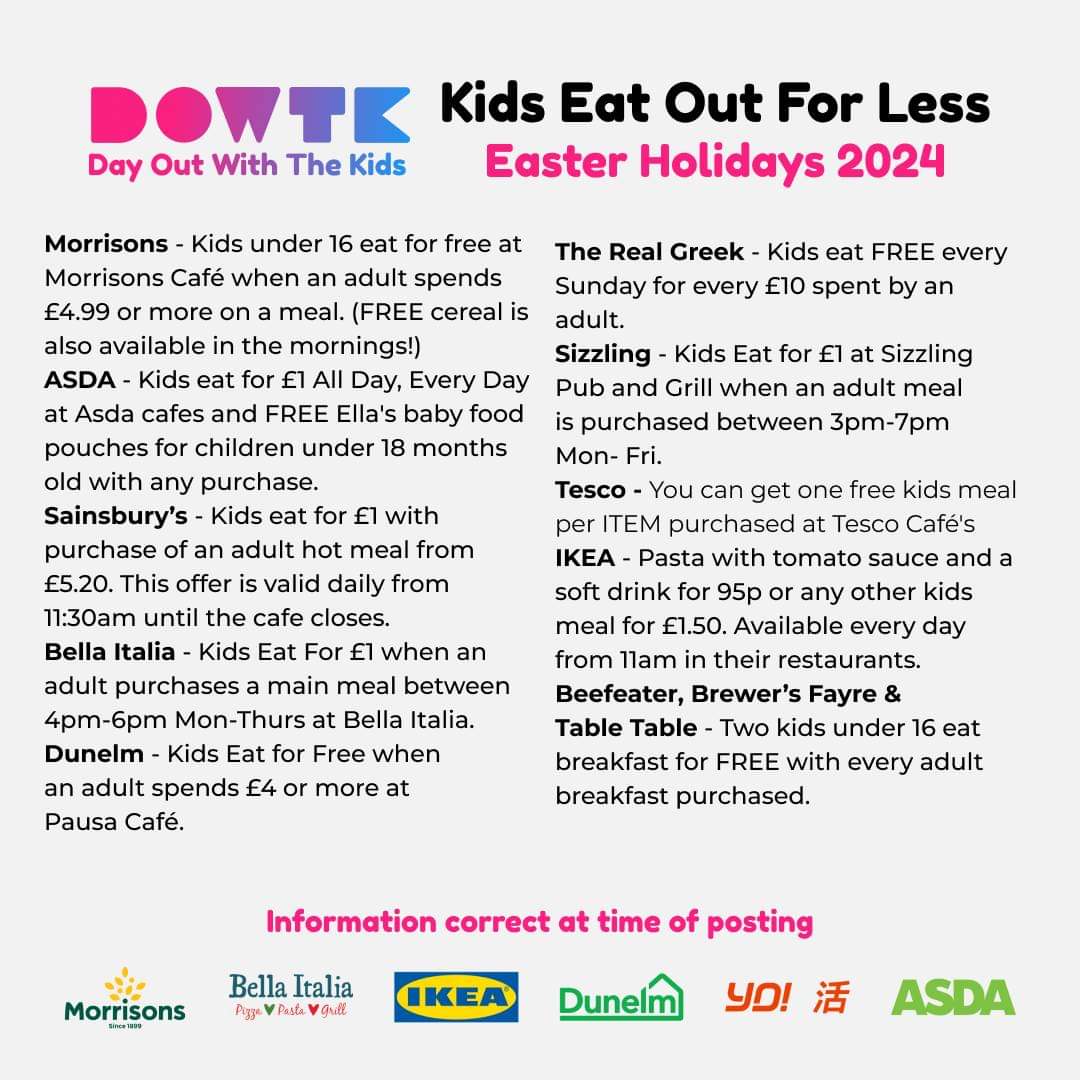 💜 KIDS EAT OUT FOR LESS- THIS EASTER! 🧡