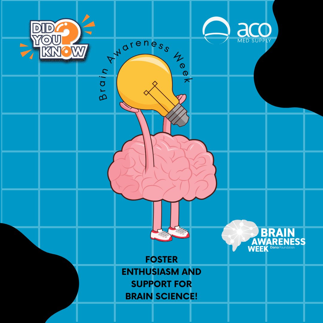 ACOMedSupply's tweet image. ACO stands to acknowledge #brainawarenessweek2024 to spread the word about the importance of brain science in helping people move and live better every day.

To shop with us, visit: bit.ly/acomed2024
To learn more about this recognition, visit: bit.ly/DANABAW2024