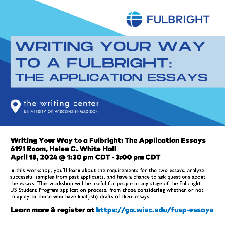 Writing Your Way to a Fulbright: The Application Essays! #fullbright