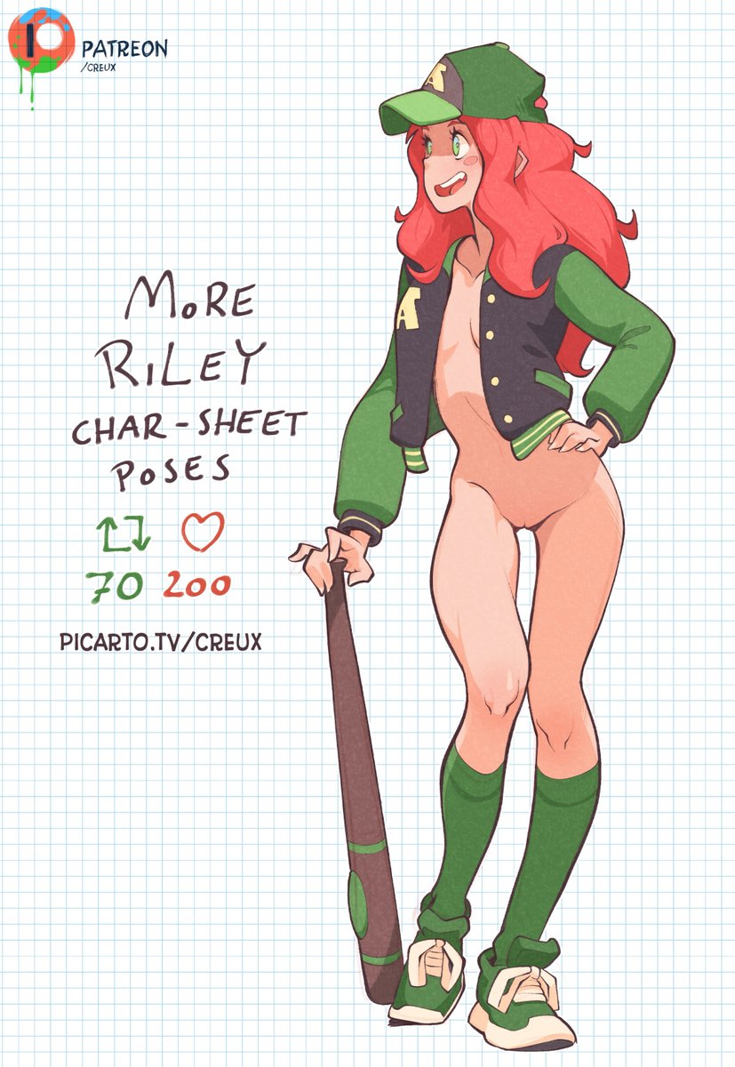 I'm working on a character sheet for Riley on stream right now, come hang out! --- lot's more exclusive poses and comic pages of this char available on p'tro'n, just throwing that out there ;)