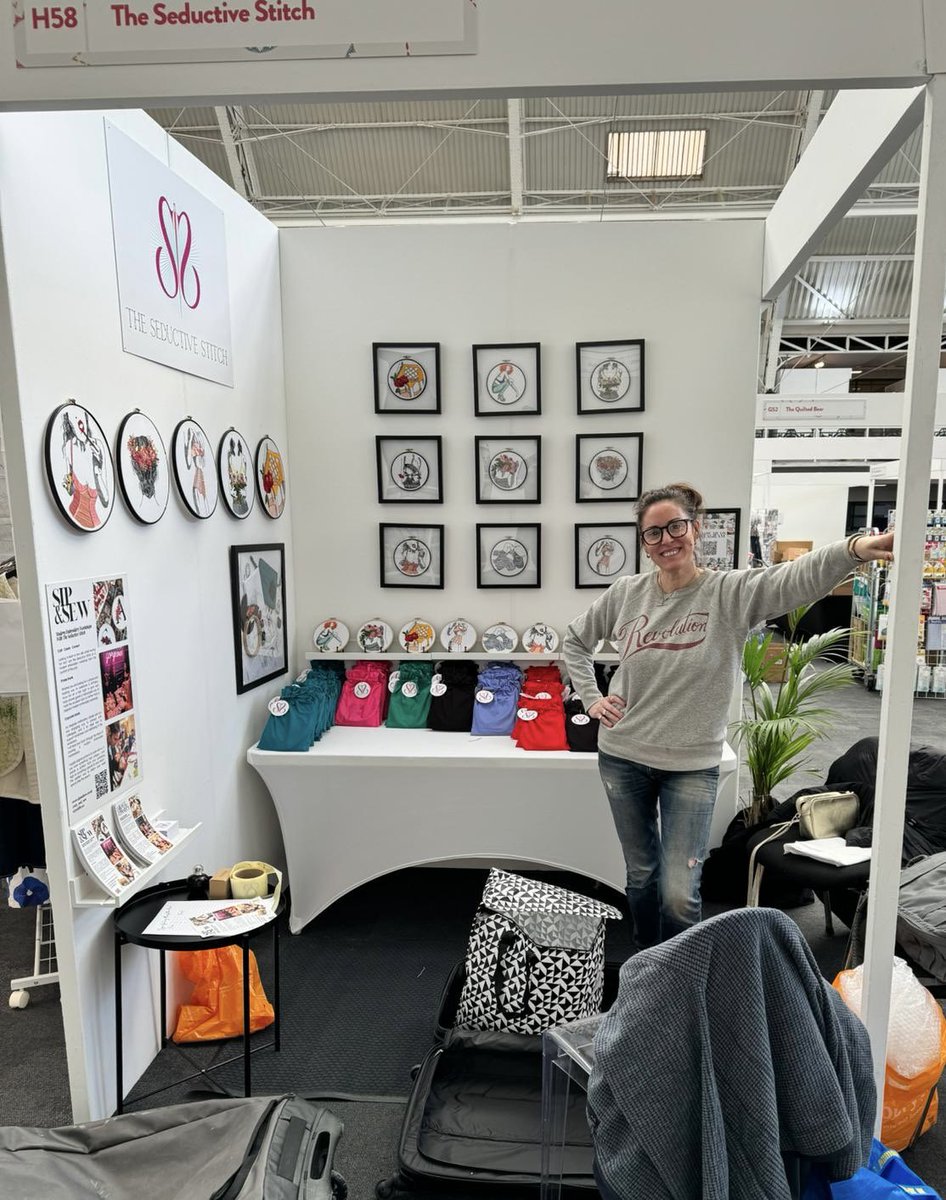 me looked decidedly more relaxed than I actually was setting up my stand for @thestitchfestival today after a CRAZY month prepping! But it’s done! come and say hi at the Business Design Center in Islington from tomorrow - Sunday, I’ll be at stand H58