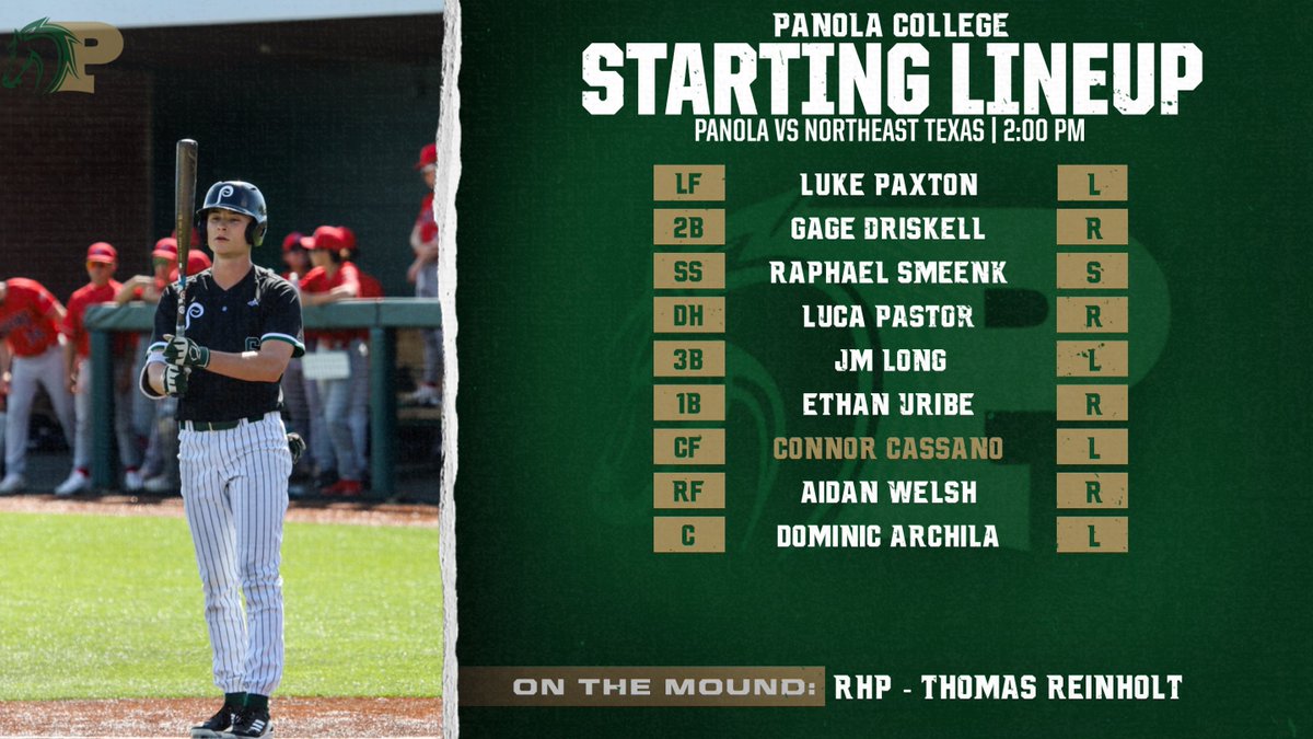 Panola Baseball (@panolabaseball) on Twitter photo Game 28 Lineup ๐ Northeast Texas
Pictured <a href="/cassano_connor/">Connor Cassano</a> *Uncommitted
Slashing .342/.409/.526 in 12 Conference Games Game 28 Lineup ๐ Northeast Texas
Pictured <a href="/cassano_connor/">Connor Cassano</a> *Uncommitted
Slashing .342/.409/.526 in 12 Conference Games