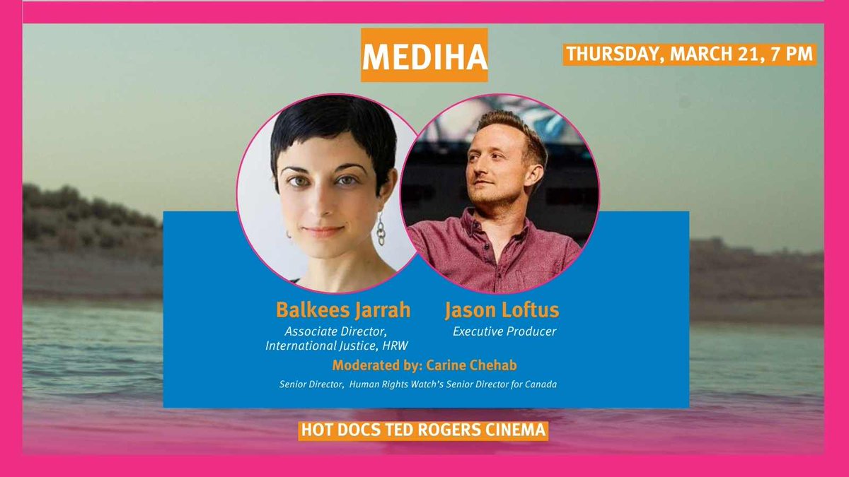 Join us for @medihafilm including a post-screening discussion with @balkeesjarrah, @JasonLoftus and moderated by Carine Chehab. Playing tomorrow, 7 PM at @hotdocscinema Get your FREE tickets here 🎟️: bitly.ws/3f4MU Special thanks to our community partner: @uOttawaHRREC