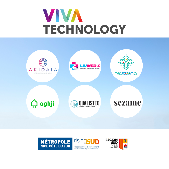 InvestCotedAzur's tweet photo. 🚀 🙌 Félicitations aux 6 startups innovantes de la @MetropoleNCA qui participeront à @VivaTech 2024 !
Bravo à @akidaia , @LivmedS , #Netsoon.ai, #oghji, @Qualisteo  et #Sezame.
➕ https://t.co/Wr7eUE688t
#Investincotedazur #VivaTech2024 #NiceCotedAzur #Startups #Innovation https://t.co/29lZSD2R0z
