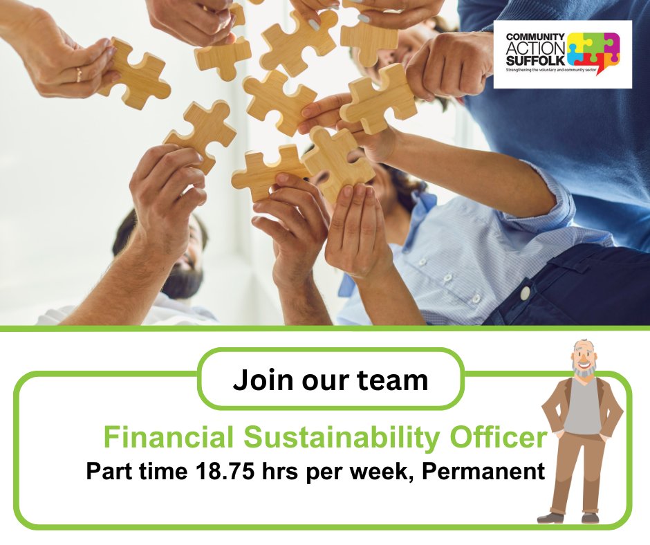 We are seeking a Financial Sustainability Officer to join our friendly team. For more information or to apply visit communityactionsuffolk.org.uk/about-cas/vaca… #VCFSE #Jobs #Suffolk