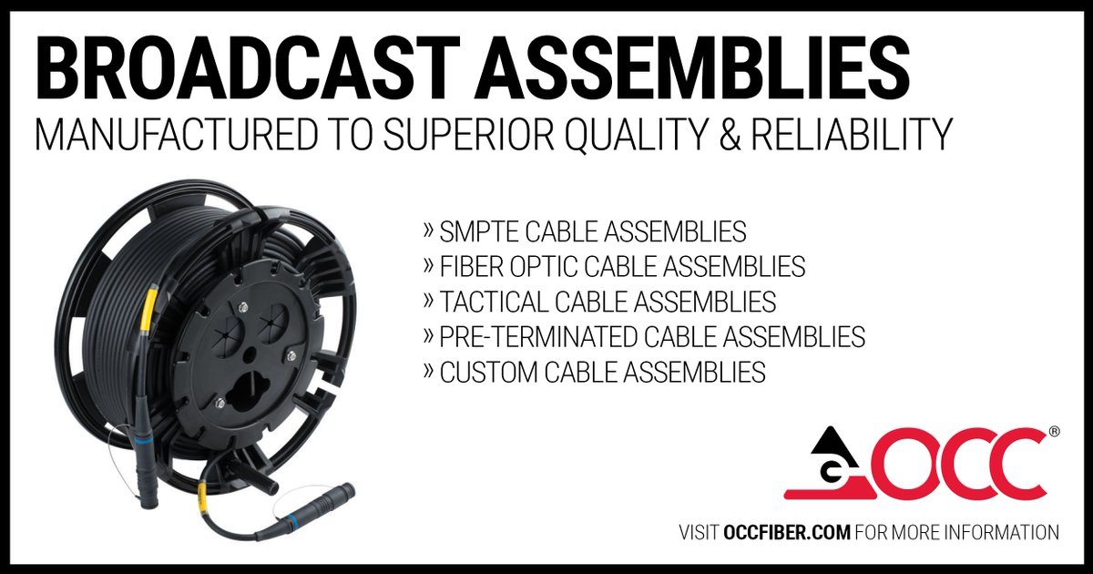 Learn more about OCC’s Broadcast Assemblies in the OCC SMPTE Product Guide:  hubs.li/Q02n9H3L0

#occsolutions #smptesolutions #broadcastsolutions #avsolutions #fiberoticcables #coppercables #connectivity #broadcastenclosures #smpteenclosures #smptecables