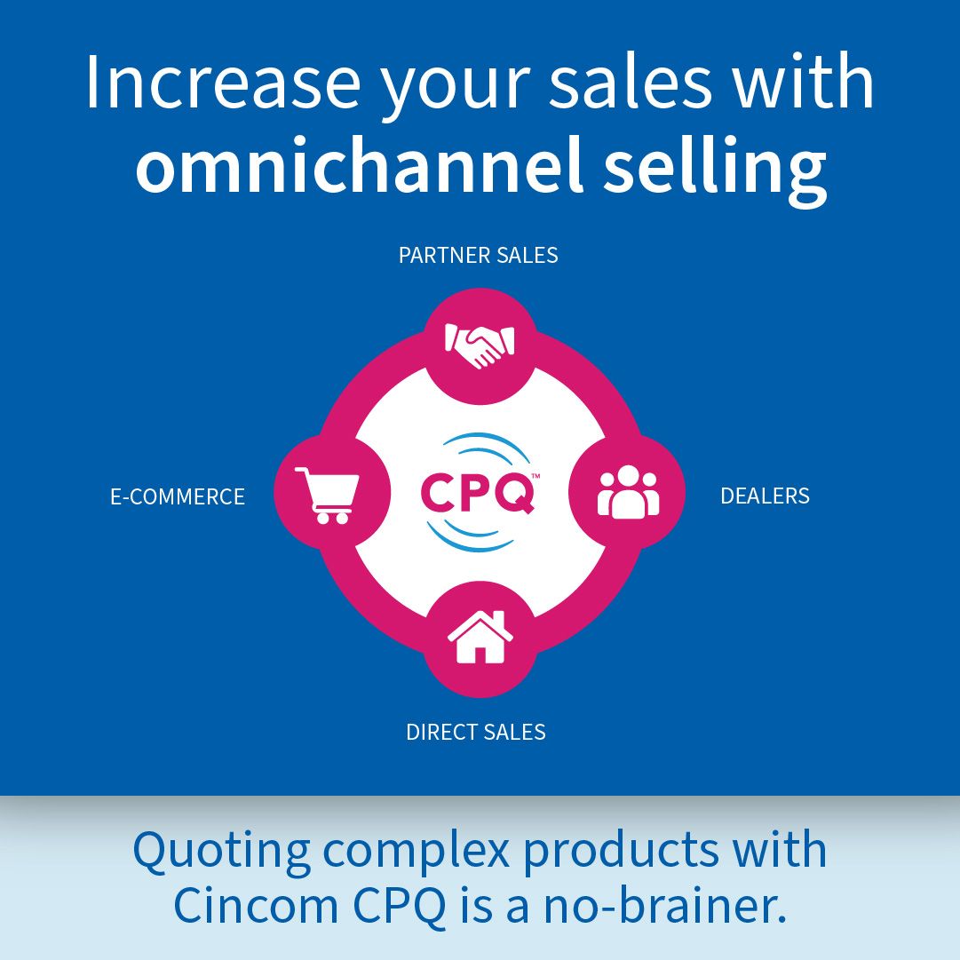 What if your sales tools allowed you to expand seamlessly into new channels? Get the guide to discover why sales leaders use Cincom CPQ™ to make purchasing easy for customers — bit.ly/3TijO2k #cpq #configurepricequote #saleseffectiveness