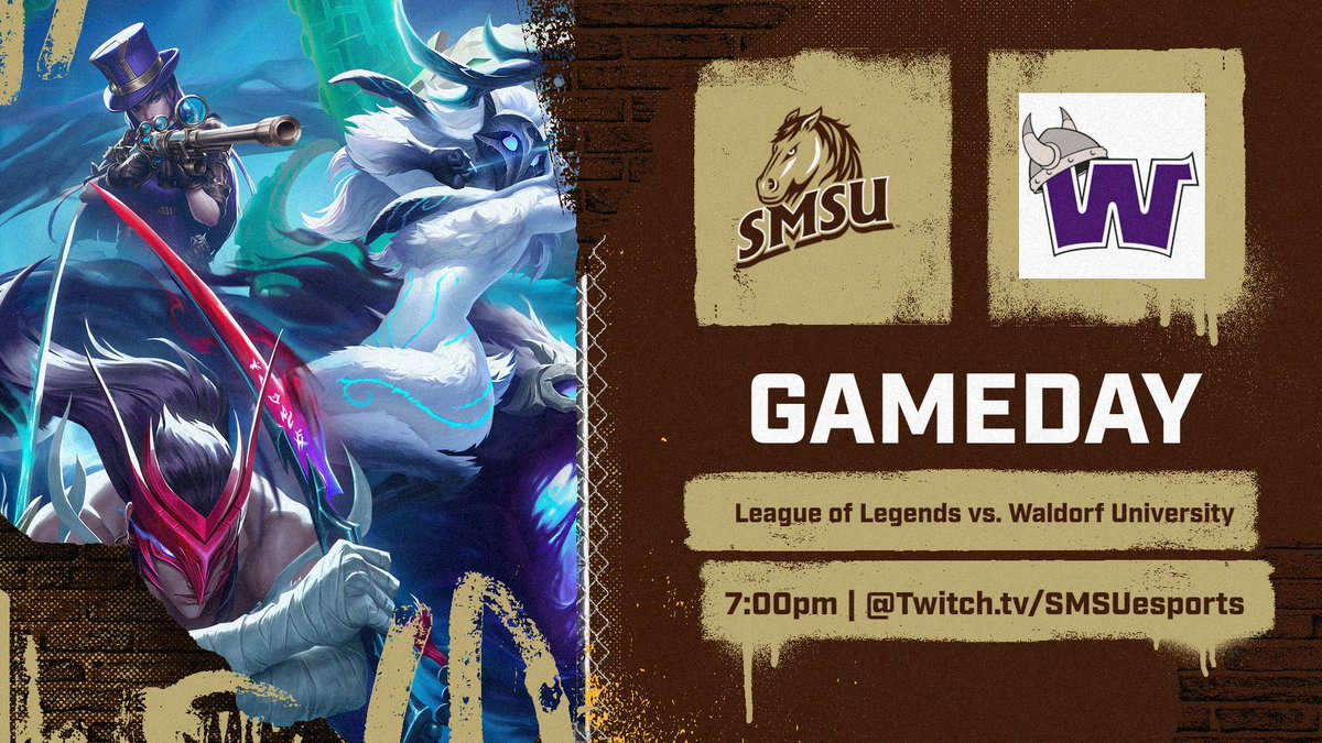 Come join us tonight for SMSU's League of Legends Game at 7:00pm tonight! twitch.tv/smsuesports