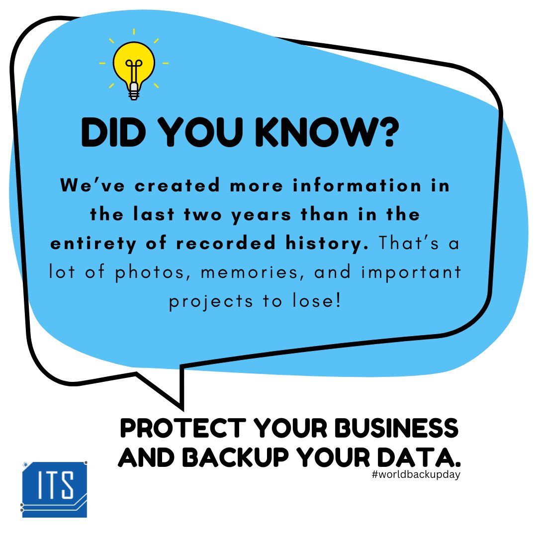 #worldbackupday is today! Do future-you a favor & backup your data. Call to discuss how we can solve your business data backup issues before disaster strikes! 970-255-0480 #b2b #cybersecurity #ManagedServices #SupportServices  #backup #data #GrandJunction #westernslope #colorado