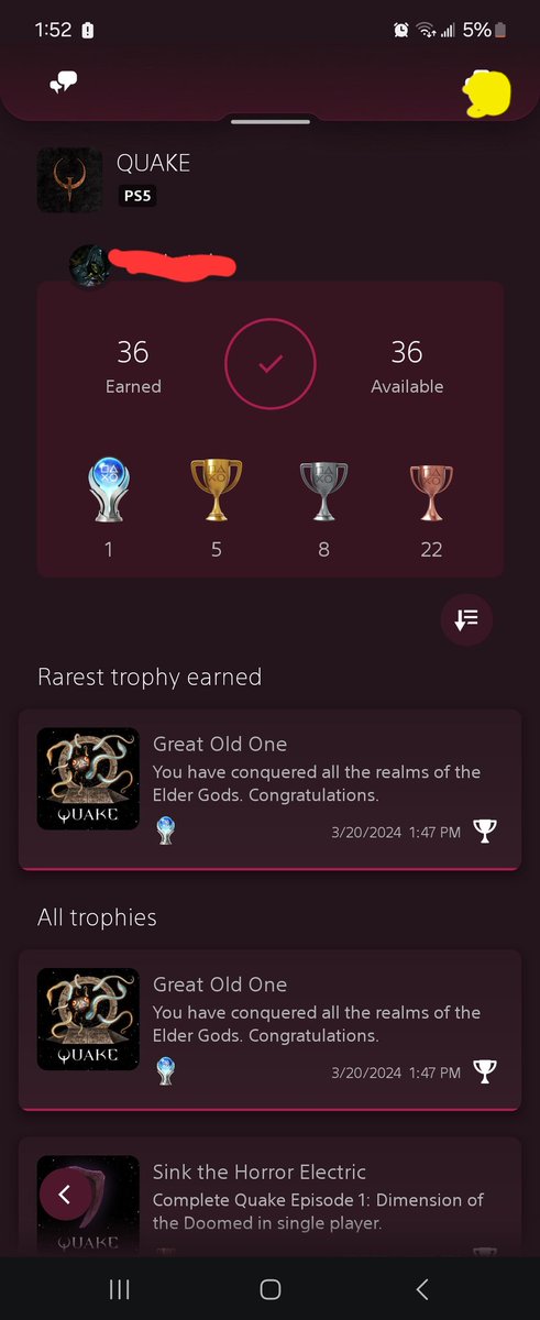 WarriorTimTim's tweet image. Platinum No. 44 - Quake

Many Saves Were Made.

Thank you for another tour across the dark dimensions. Can't wait to see what @NightdiveStudio has planned next. #PS5Share #PS5 #Quake