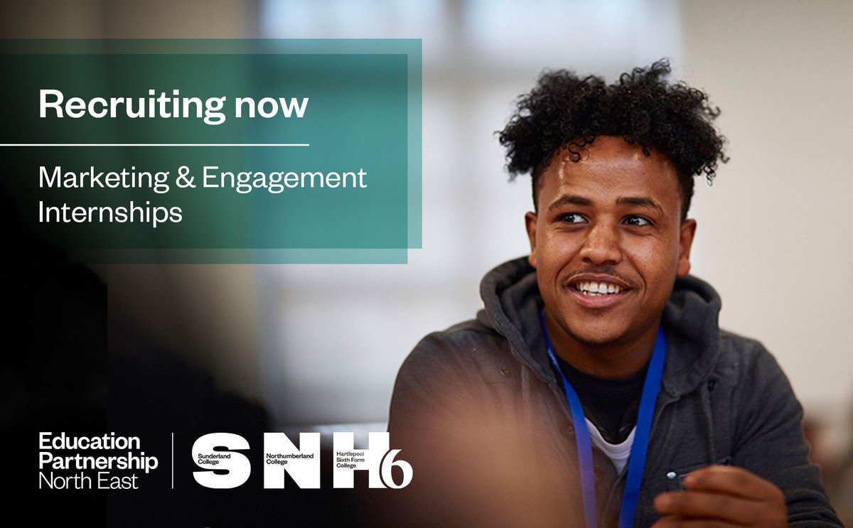 We're looking for enthusiastic, driven & motivated individuals for internship roles within our Marketing & Engagement department. Based at @sunderlandcol, you will gain invaluable experience during your full-time paid work placement year in marketing. ✅ orlo.uk/R895y