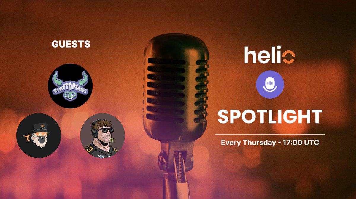 🔦 Helio Spotlight Spaces

⏰ March 21st - 17:00 UTC / 09:00 PST

👀 Did someone say pre-sales?

Guests:
<a href="/claytopians/">Claytopians</a>
<a href="/ugoki_studio/">UGOKI</a>
<a href="/cesarsuarezpab/">Jack 🇧🇷 | getsurfcash</a>

🫶 Engage to get involved

🔔 x.com/i/spaces/1OdKr…