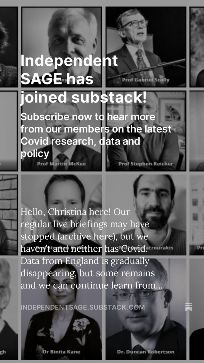 Hello! Our live briefings may have stopped, but we haven't! We've started a (free) Substack - subscribe now to get regular info about all aspects of the pandemic from Indie SAGE members :-) open.substack.com/pub/independen…