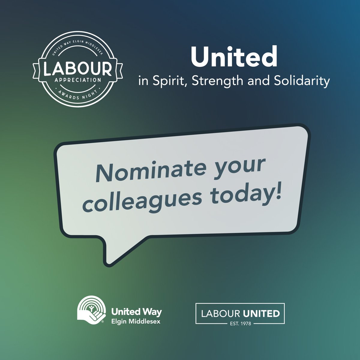 Don't miss out‼️ Nominations close tomorrow. We're recognizing members who were #United for your local and our community in #SpiritStrengthSolidarity Submit your nomination at the link below! ow.ly/labQ50QXWf5