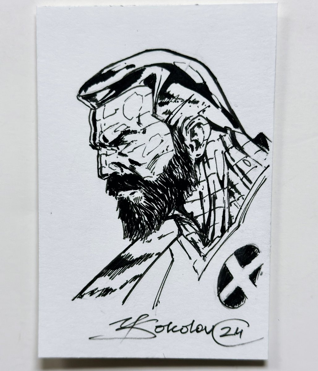 My first ever - #sketchcard that I did today. 
COLOSSUS
Ink over pencil on 3.75x2.5” smooth bristol card
#colossus #drawing #inking #comics #tradingcard @marvel