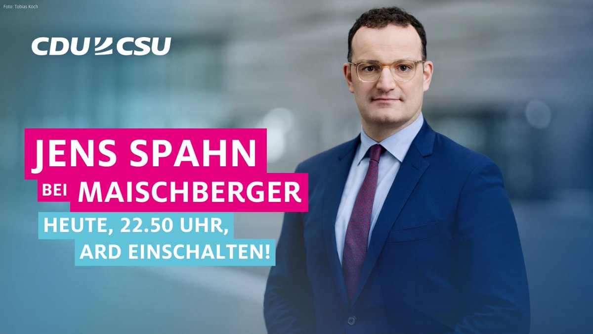 📺 TV-Tipp: Ist der #Sozialstaat in Gefahr? Darüber spricht @JensSpahn heute Abend bei @maischberger. Mit dabei: Kenvin #Kühnert, @DieterNuhr, Amelie #Fried, @Gudrun_Engel und @MariamLau1. ⏰ Um 22:50 Uhr @DasErste