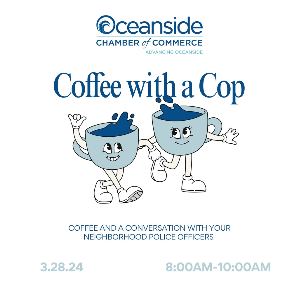 Coffee with a Cop! Join us Thursday March 28th from 8:00am to 10:00am for coffee and a conversation with your Neighborhood Police Officers. Bring a neighbor, bring a friend, and bring any questions or concerns you want to share. Link in bio to register.